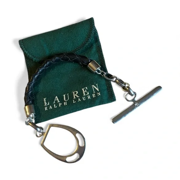 Ralph Lauren Leather and Silver Equestrian Horse Bit  Necklace & Bracelet Set - Picture 4 of 6